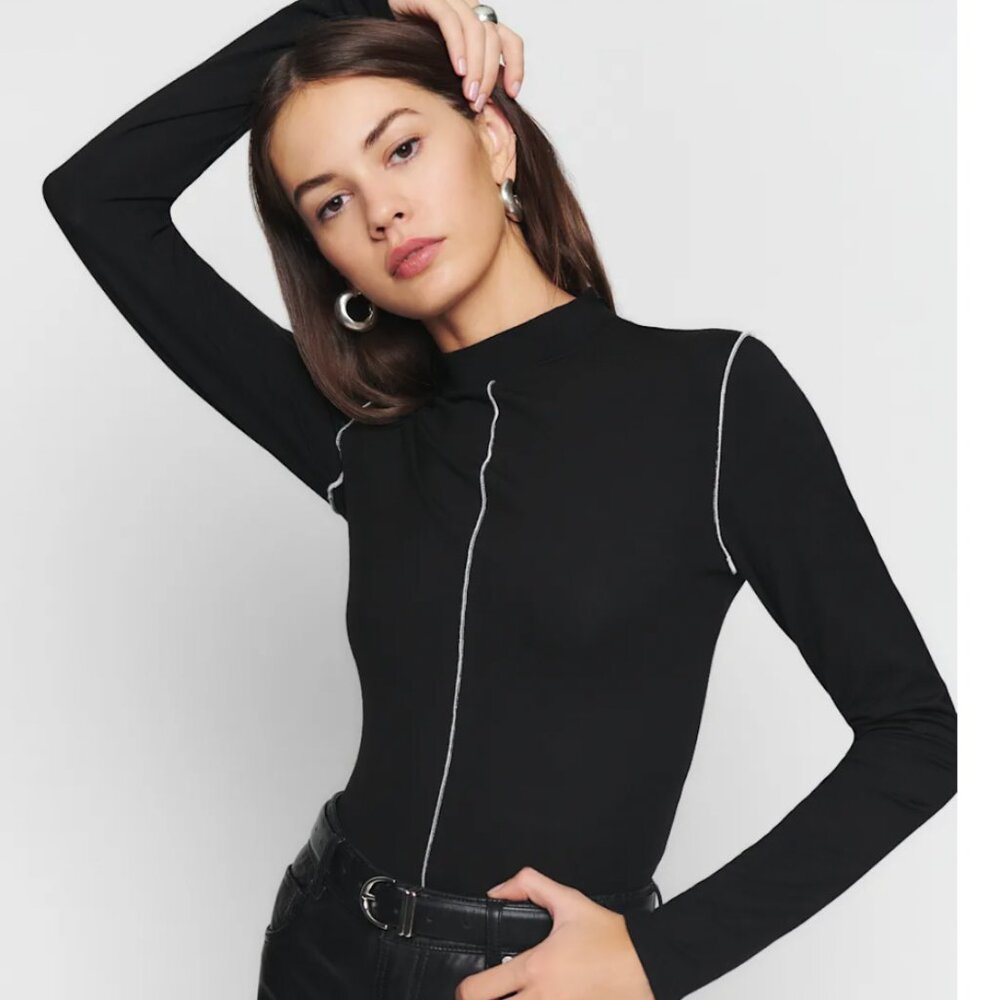 Reformation Stacey Knit Top Black - Size S